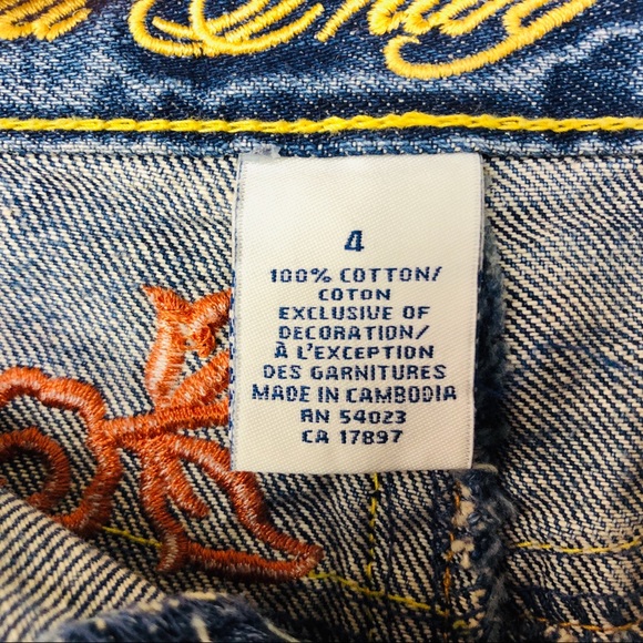 Old Navy Embroidered Pocket Jean Skirt Sz 4 - Picture 6 of 6